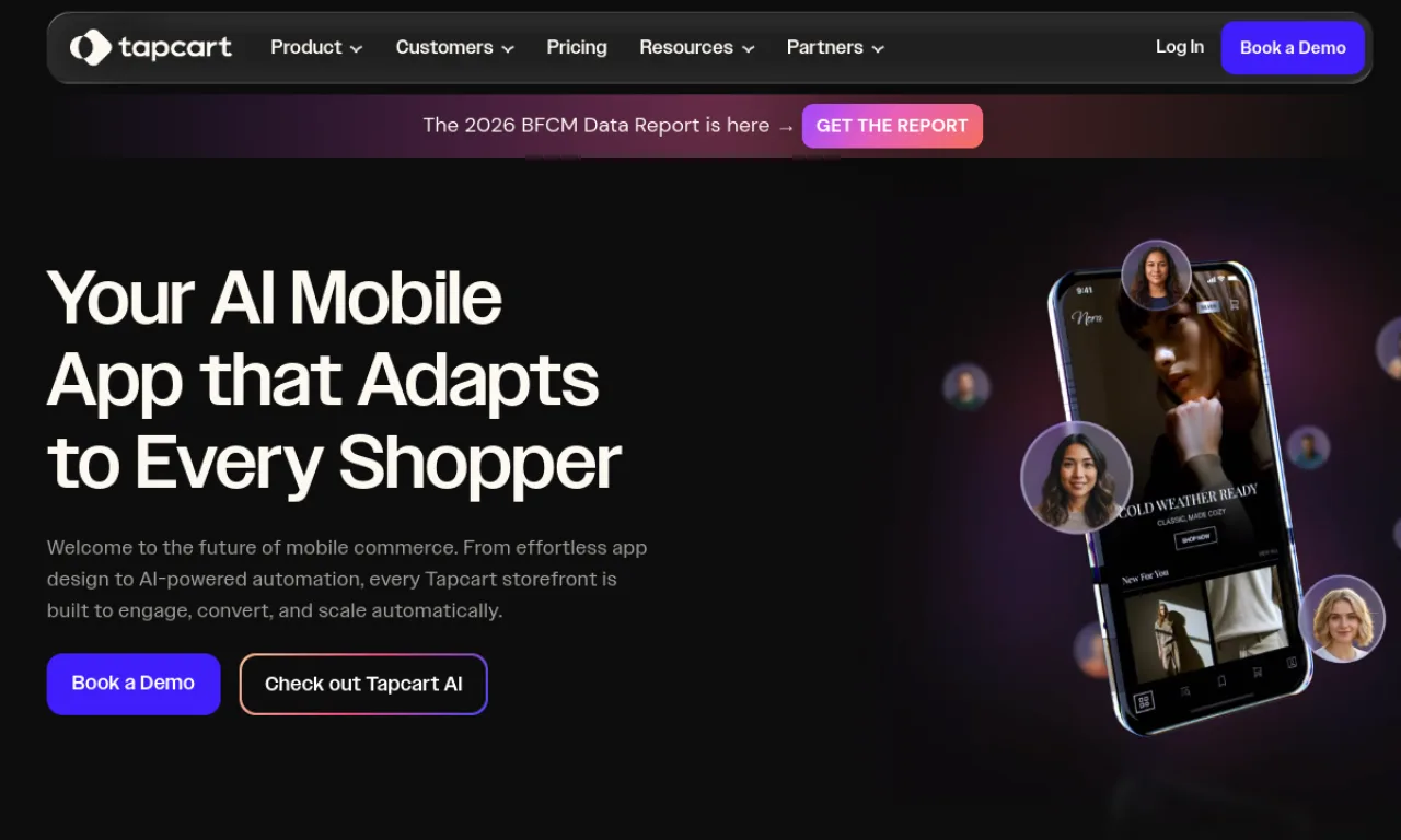 Screenshot of Tapcart website