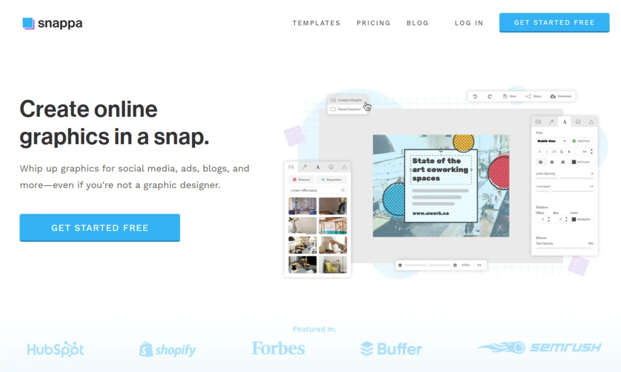 Screenshot of Snappa website