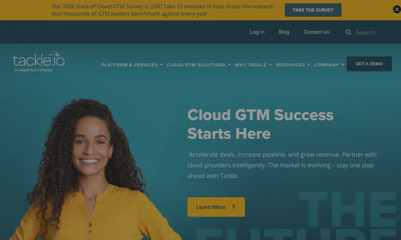 Screenshot of Tackle.io website