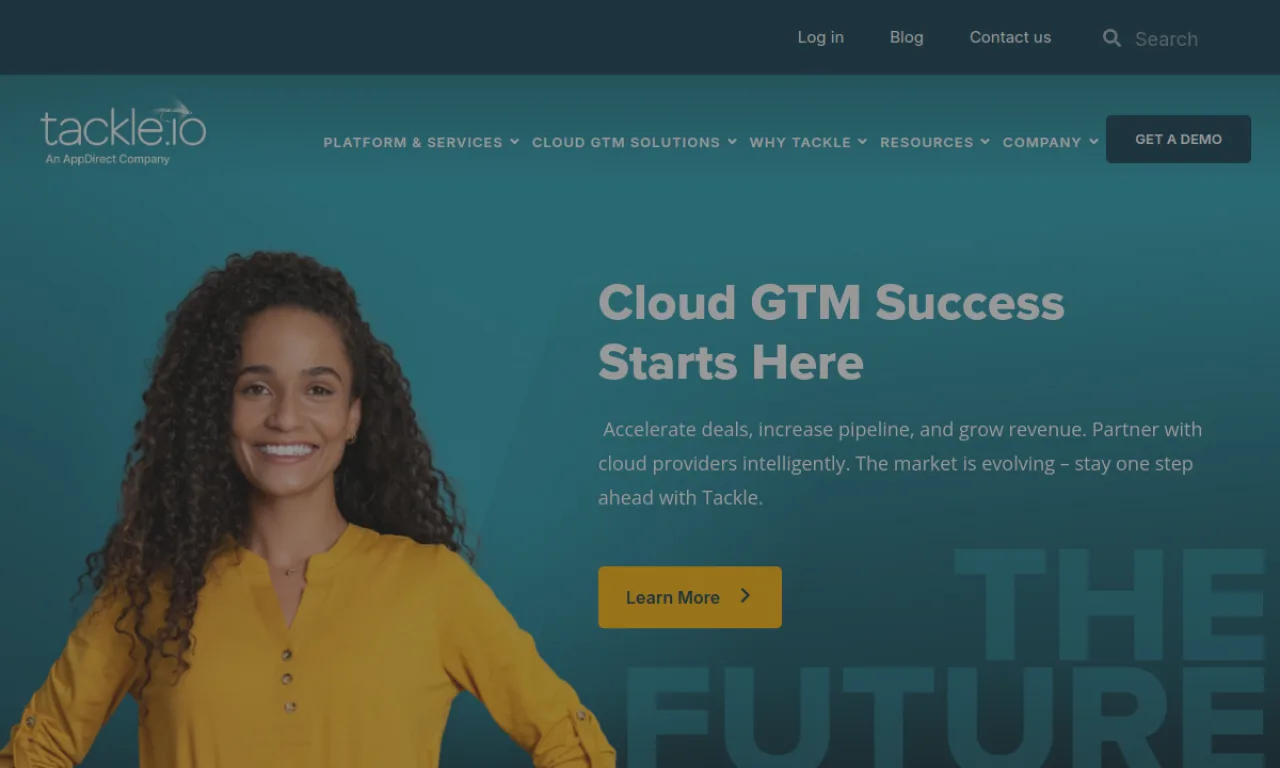 Screenshot of Tackle.io website