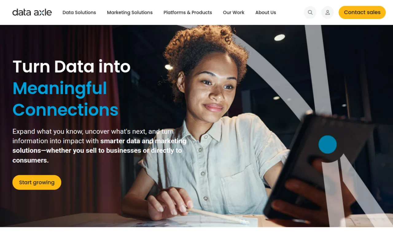 Screenshot of InfobelPro / Data Axle website