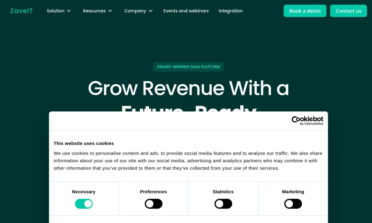 Screenshot of ZaveIT website