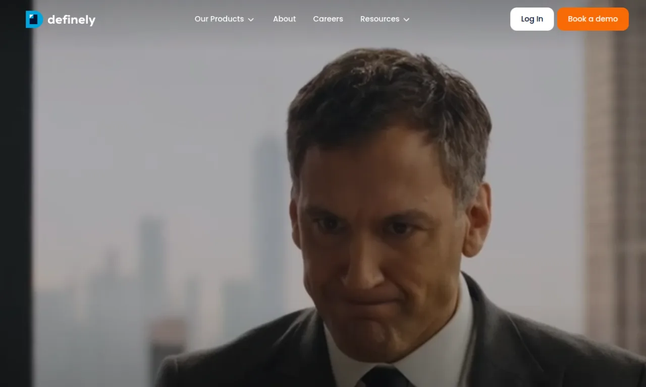 Screenshot of Definely website