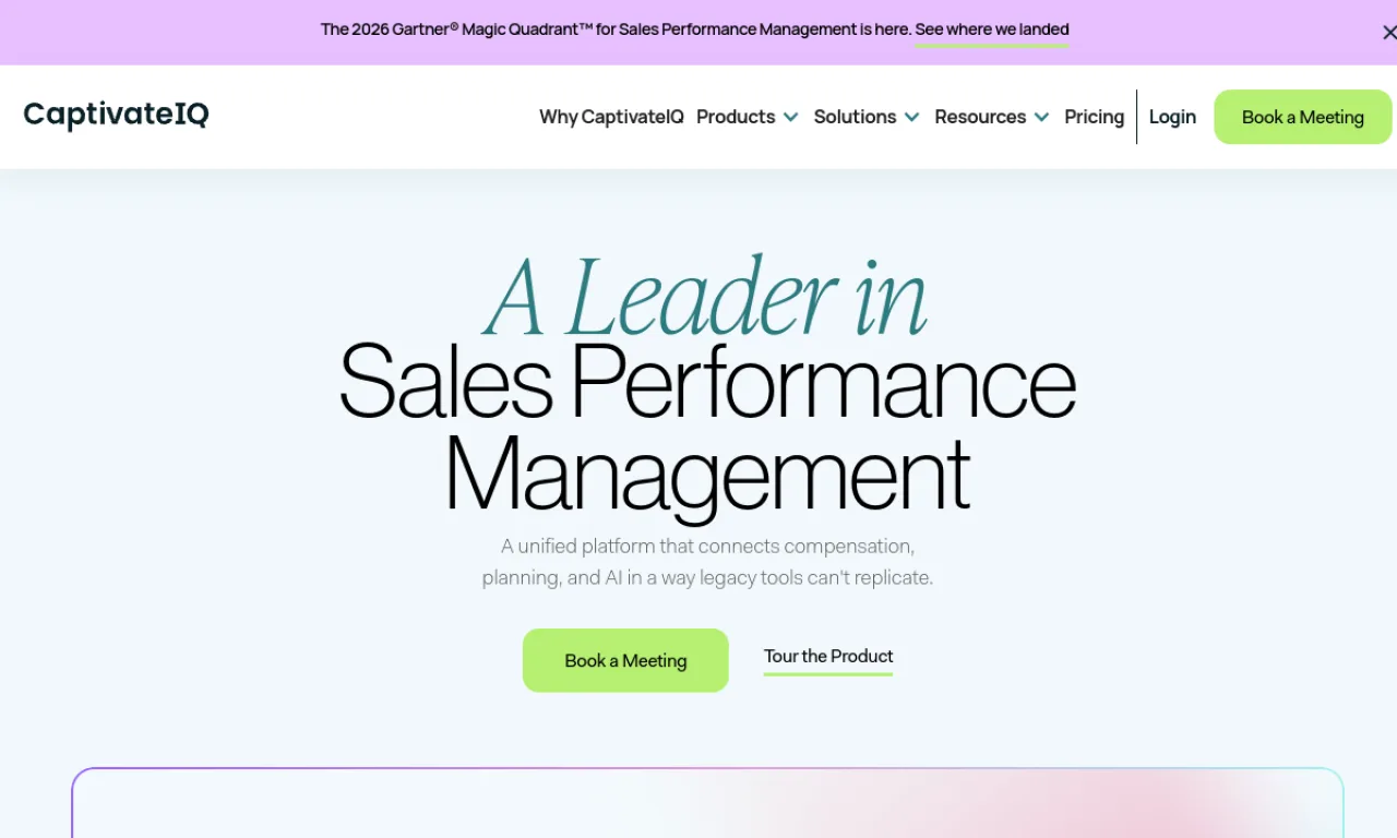 Screenshot of CaptivateIQ website