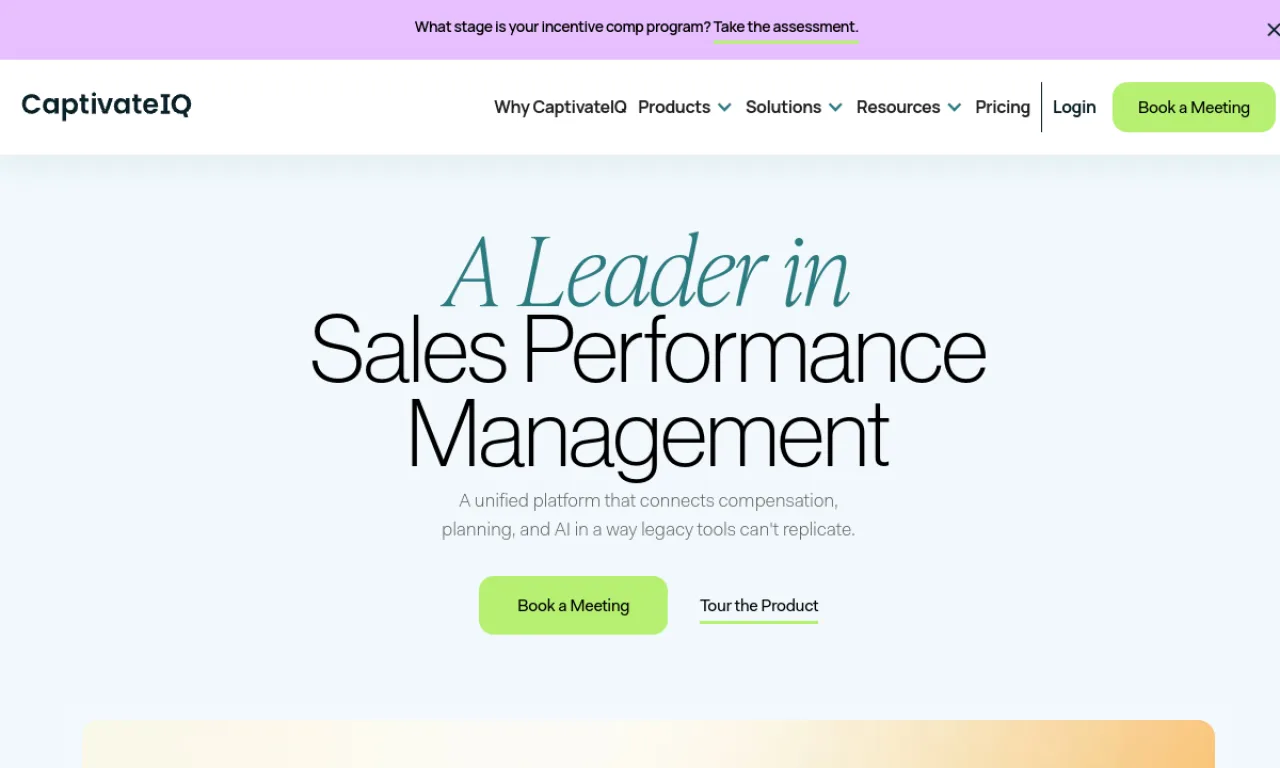 Screenshot of CaptivateIQ website