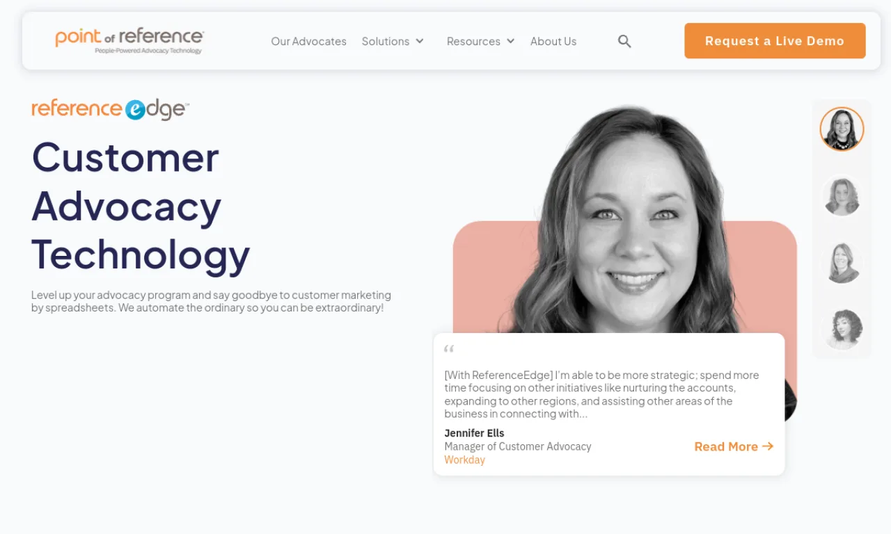 Screenshot of Point of Reference website