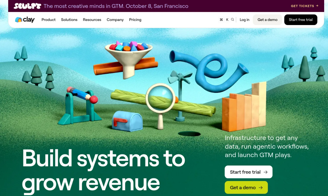 Screenshot of Clay website