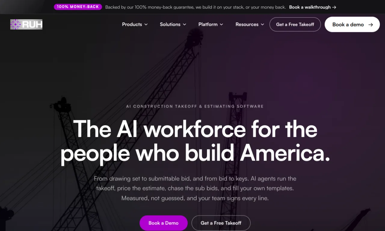 Screenshot of Ruh AI (Sarah) website