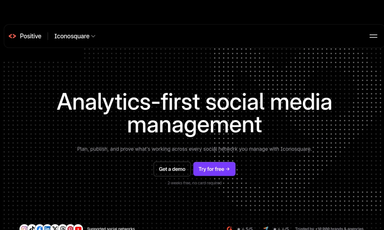 Screenshot of Iconosquare Pro website