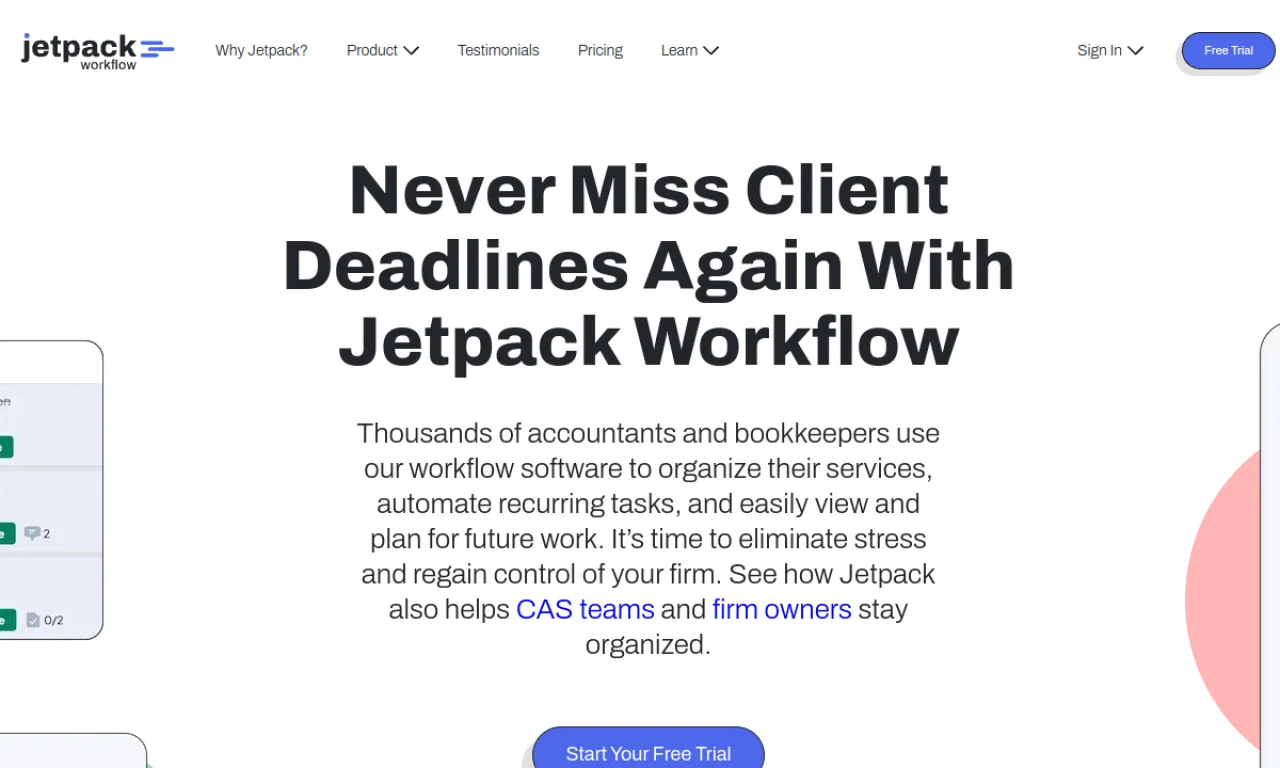 Screenshot of Jetpack Workflow website