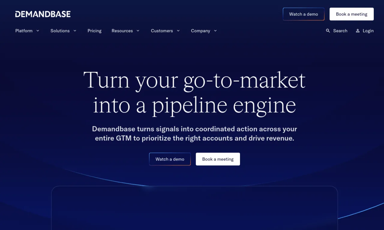 Screenshot of Demandbase One website