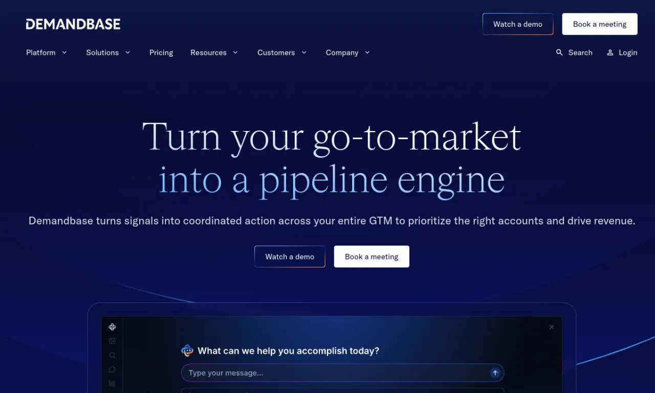 Screenshot of Demandbase One website