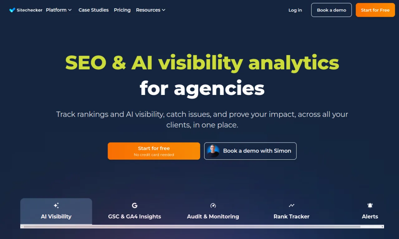 Screenshot of Sitechecker website