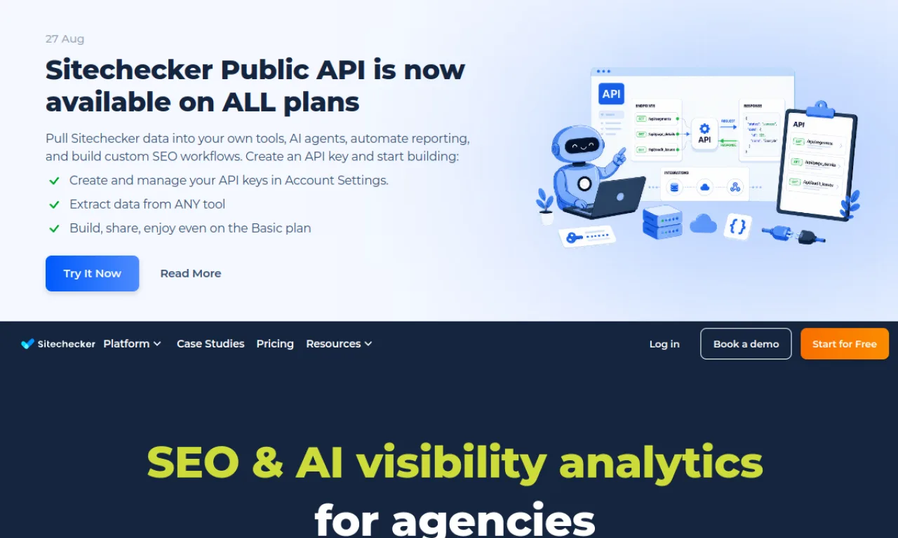 Screenshot of Sitechecker website