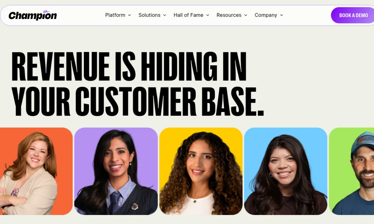 Screenshot of Champion website