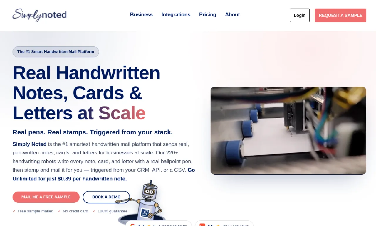 Screenshot of Simply Noted website