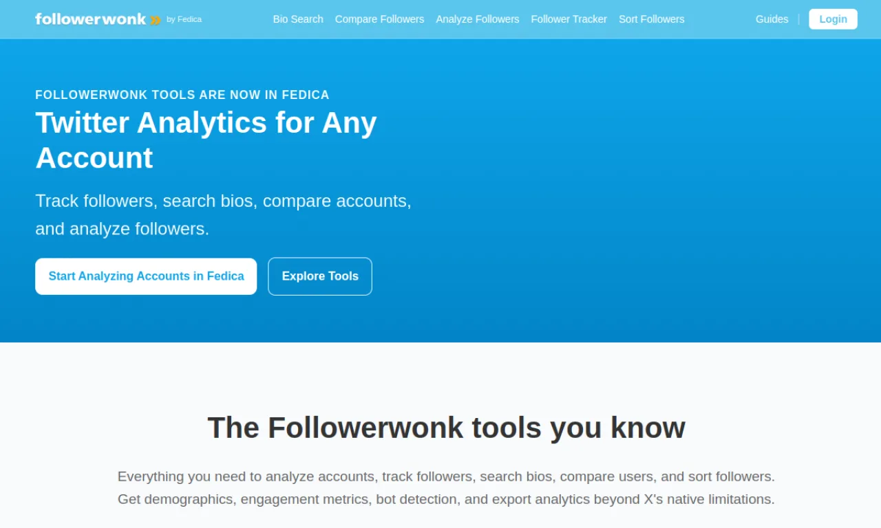 Screenshot of Followerwonk website