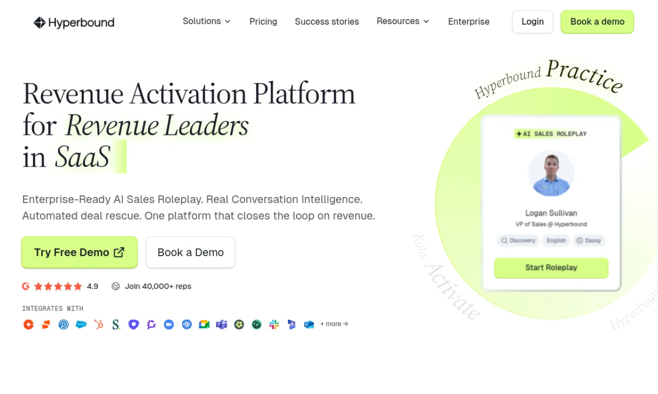 Screenshot of Hyperbound website