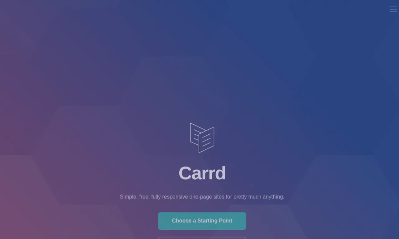 Screenshot of Carrd website