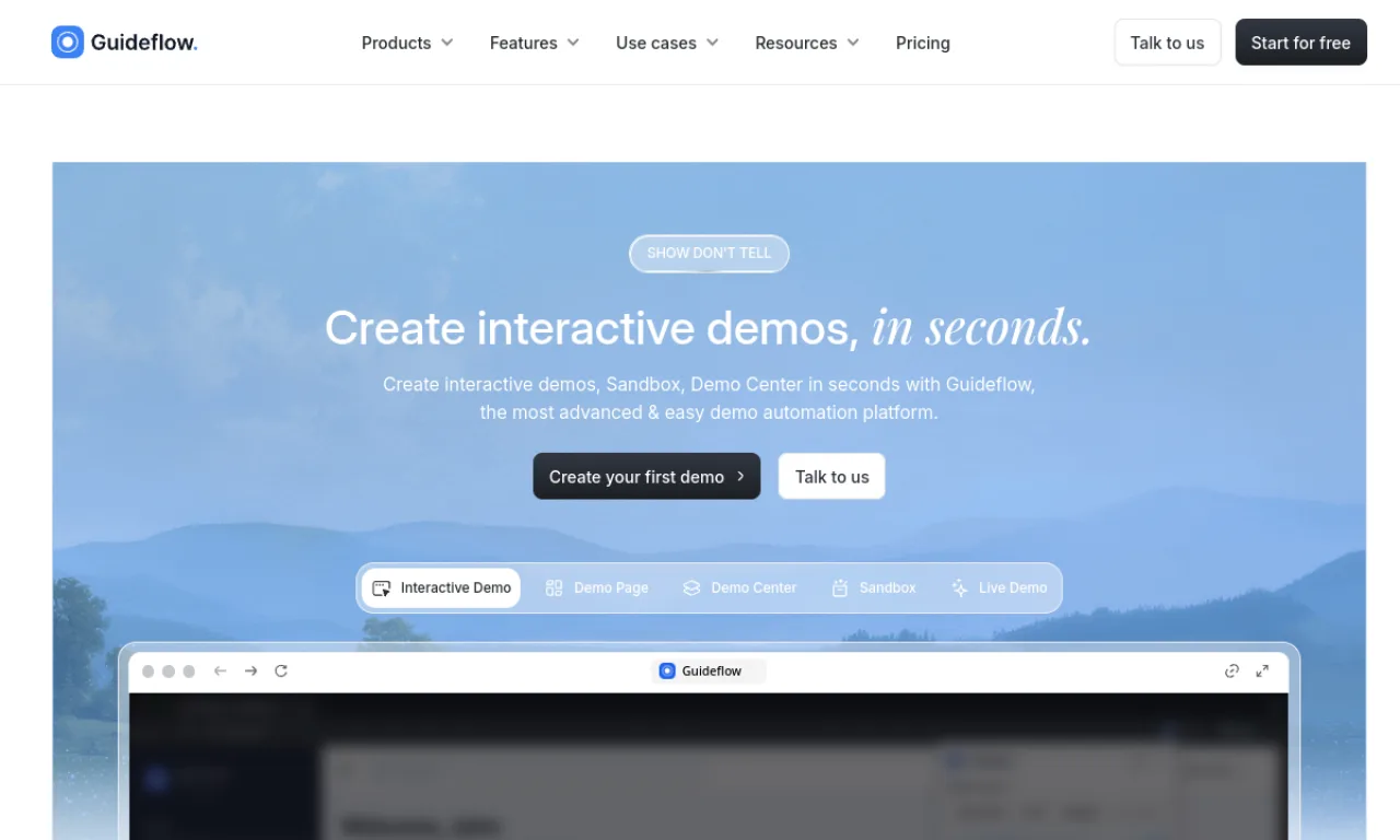 Screenshot of Guideflow website
