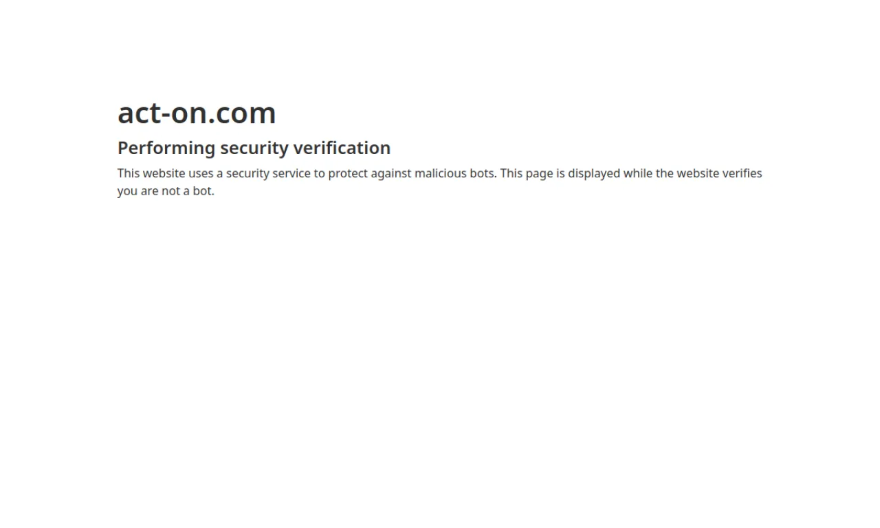 Screenshot of Act-On website
