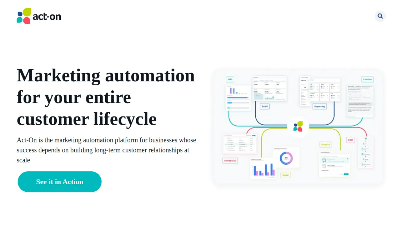 Screenshot of Act-On website