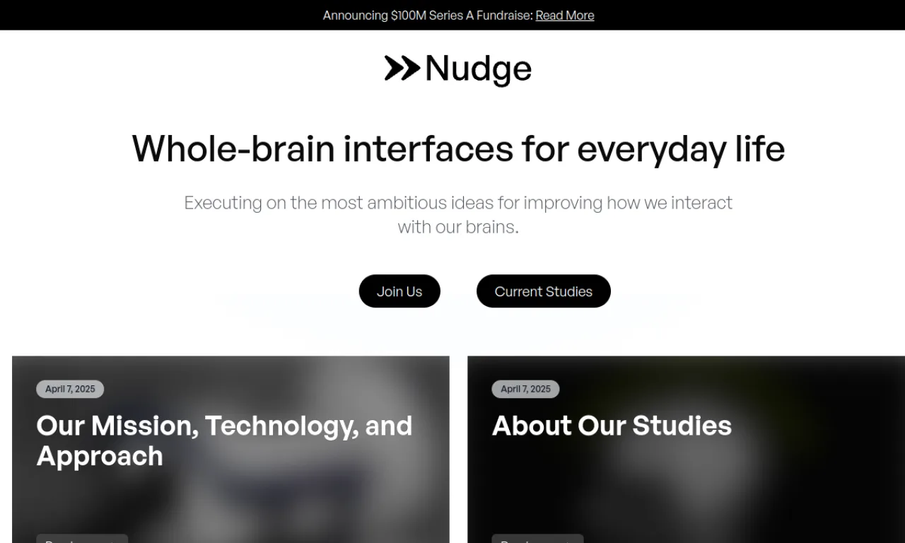 Screenshot of Nudge website