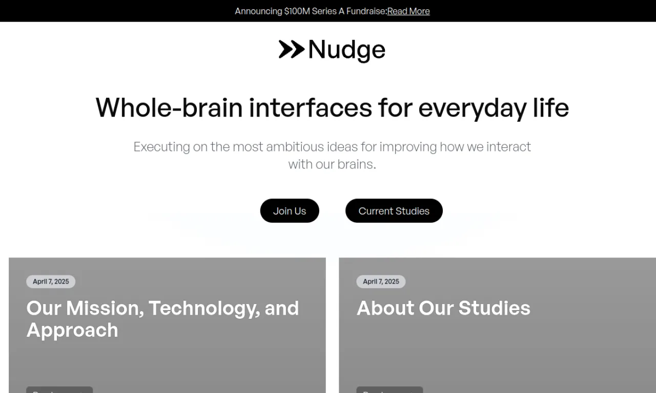 Screenshot of Nudge website