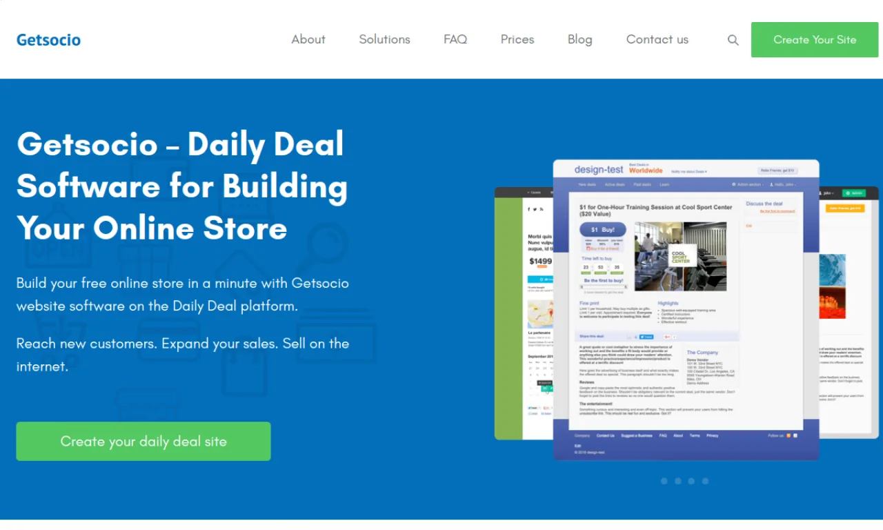Screenshot of GetSocio website