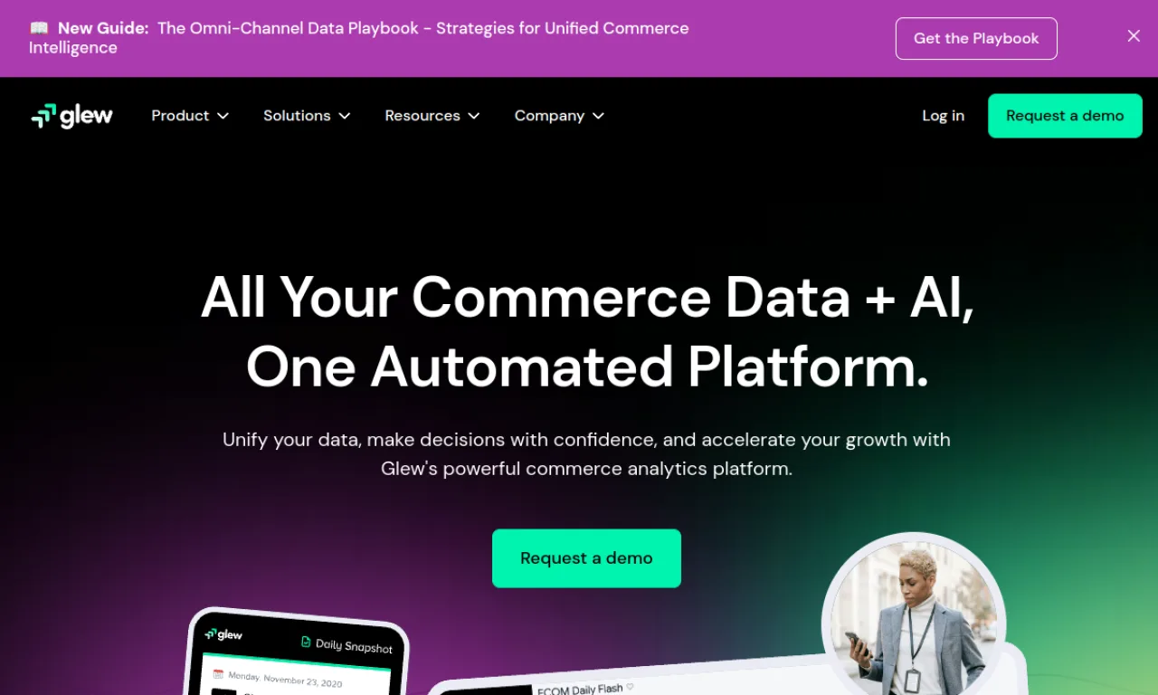 Screenshot of Glew.io website