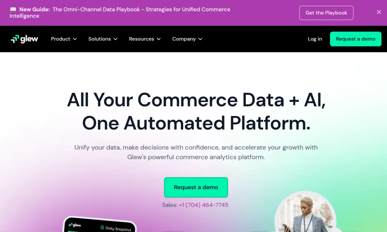 Screenshot of Glew.io website
