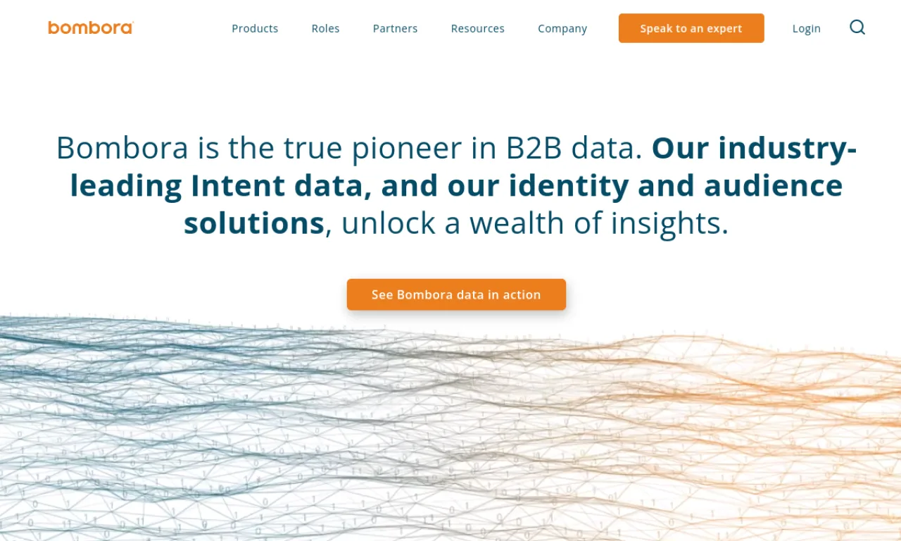 Screenshot of Bombora website