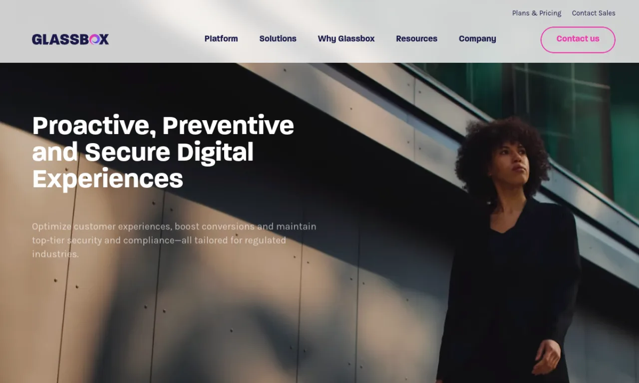 Screenshot of Glassbox website