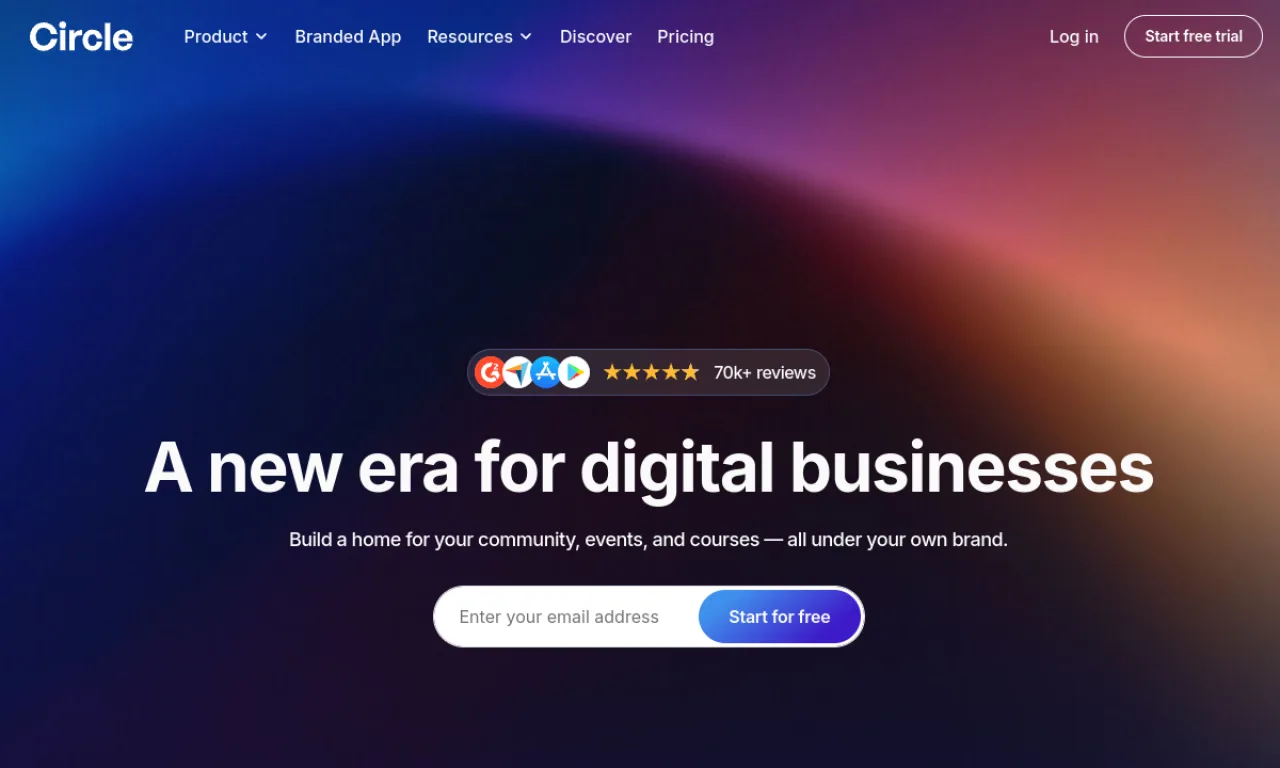 Screenshot of Circle website