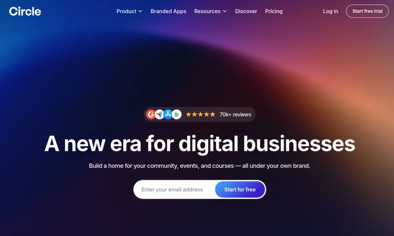 Screenshot of Circle website