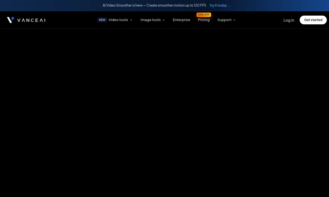 Screenshot of Vance AI website