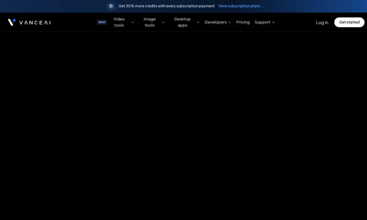 Screenshot of Vance AI website
