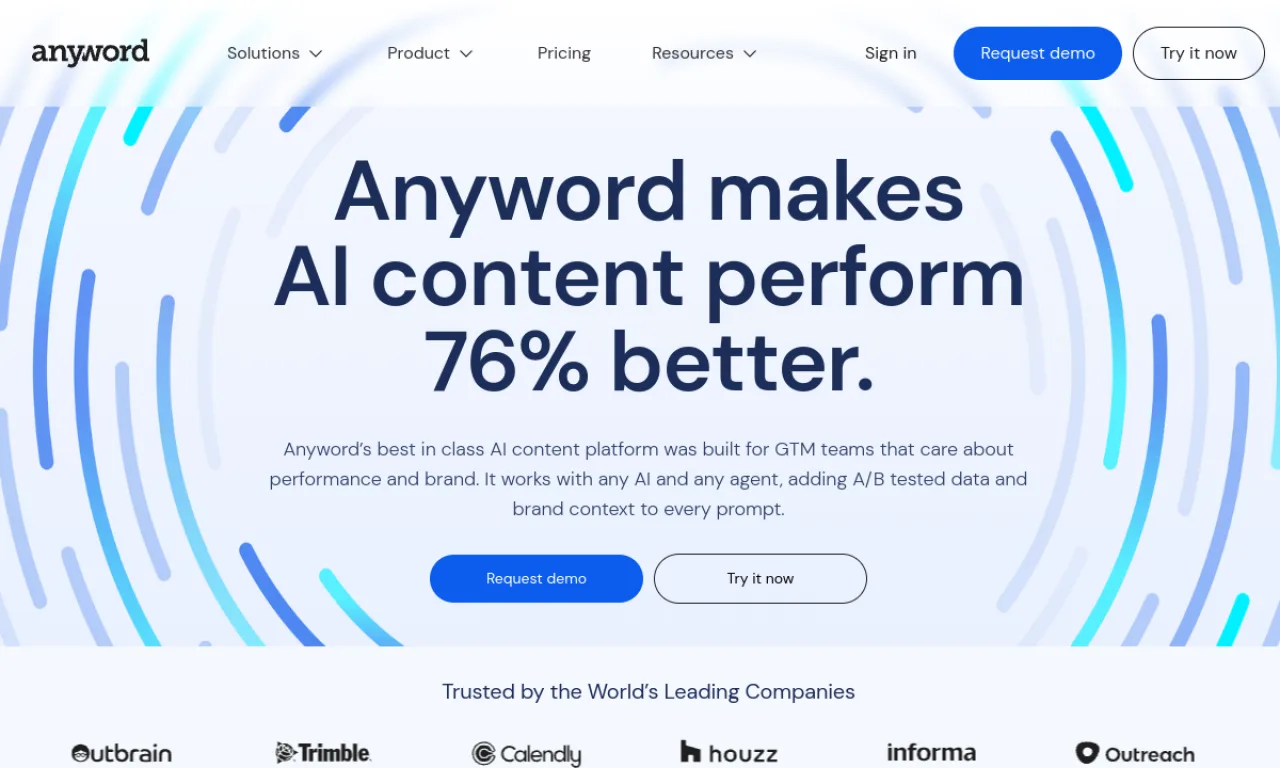 Screenshot of Anyword website