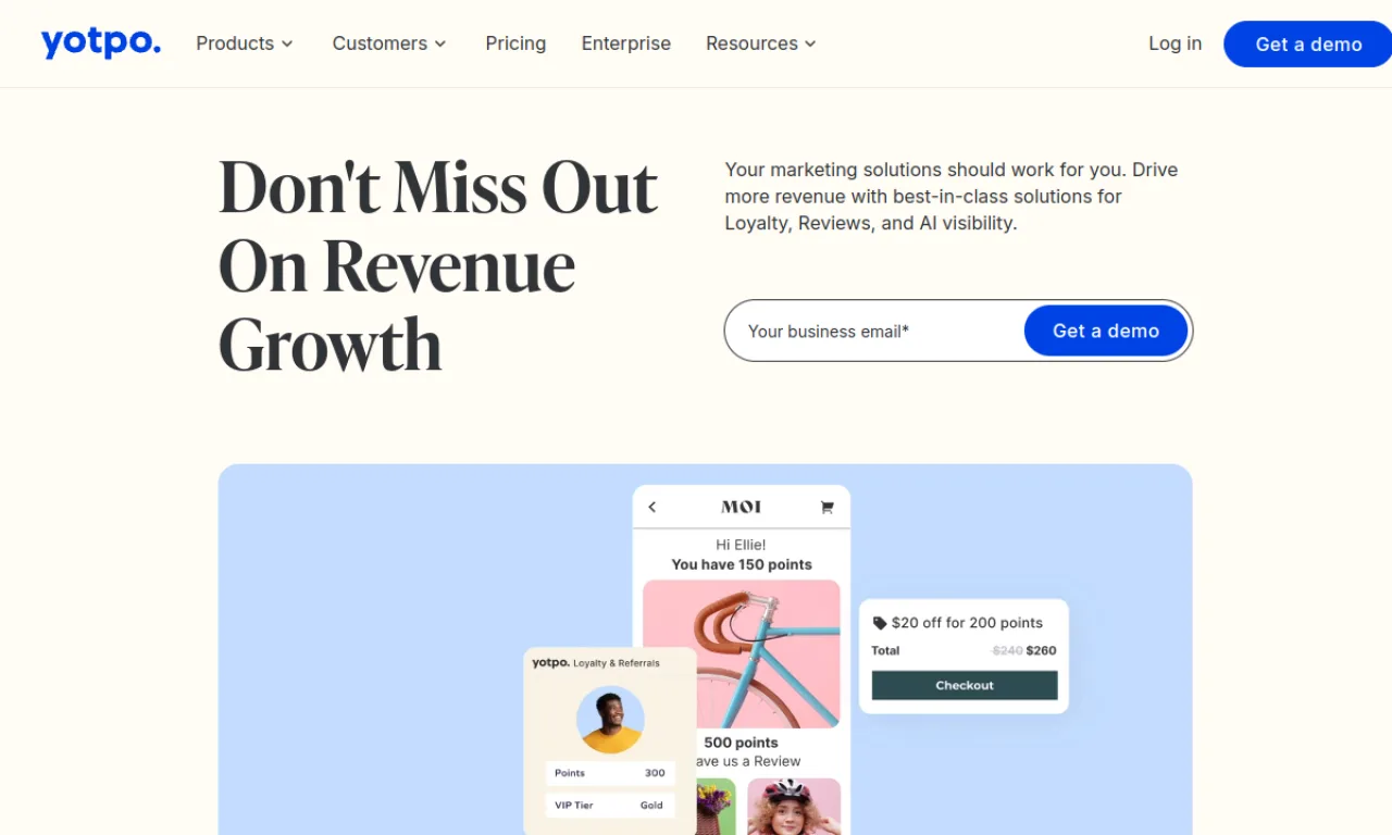 Screenshot of Klaviyo Reviews / Yotpo website