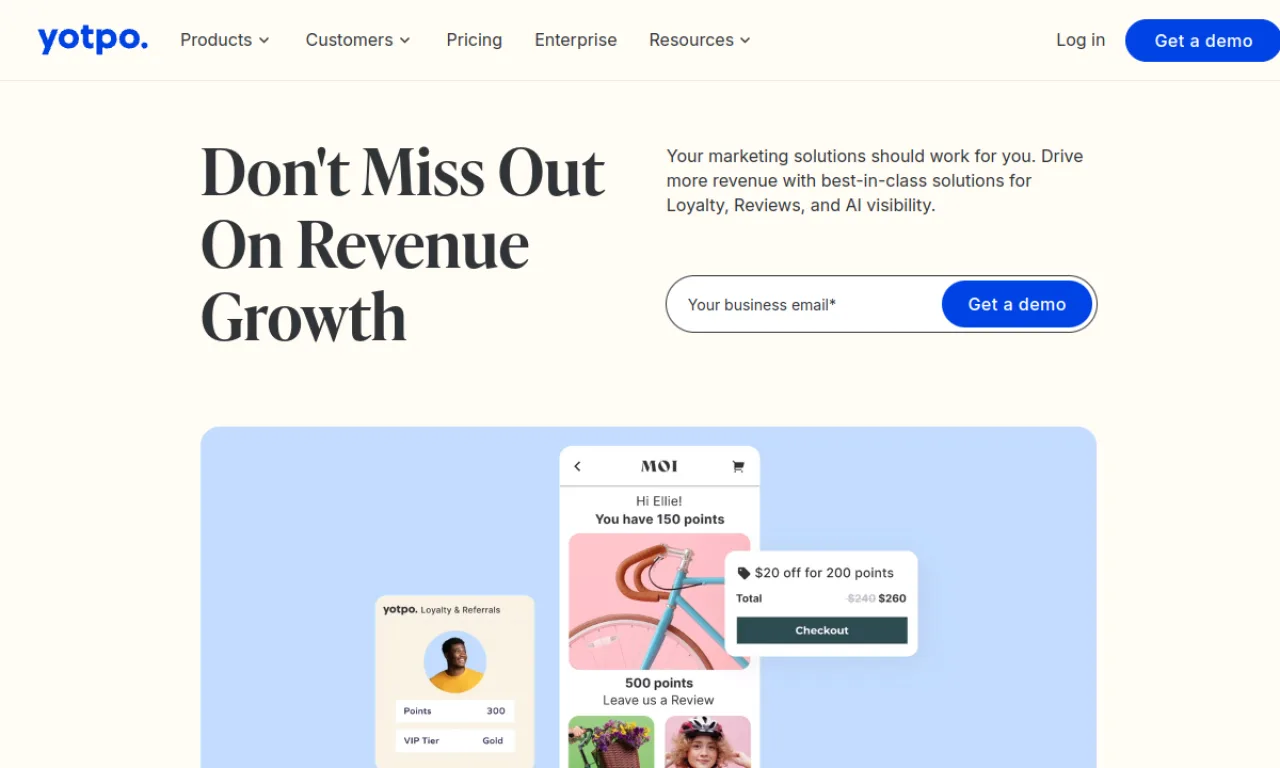 Screenshot of Klaviyo Reviews / Yotpo website