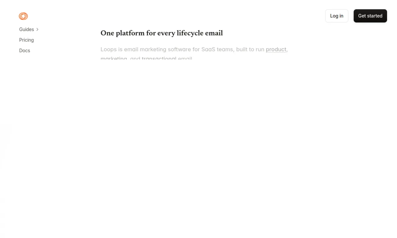 Screenshot of Loops website