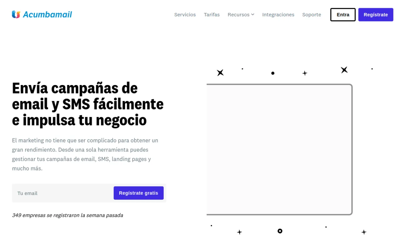 Screenshot of Acumbamail website