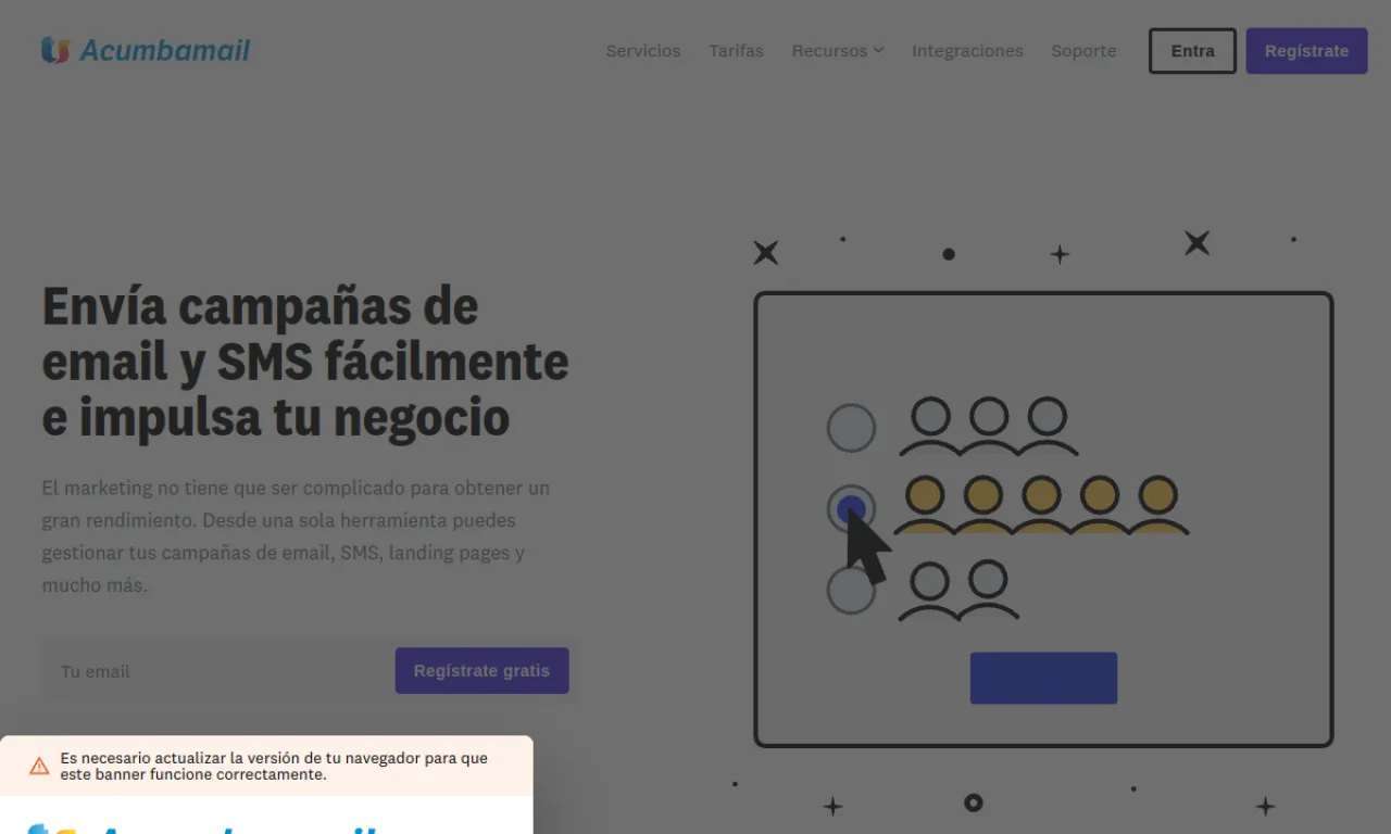 Screenshot of Acumbamail website