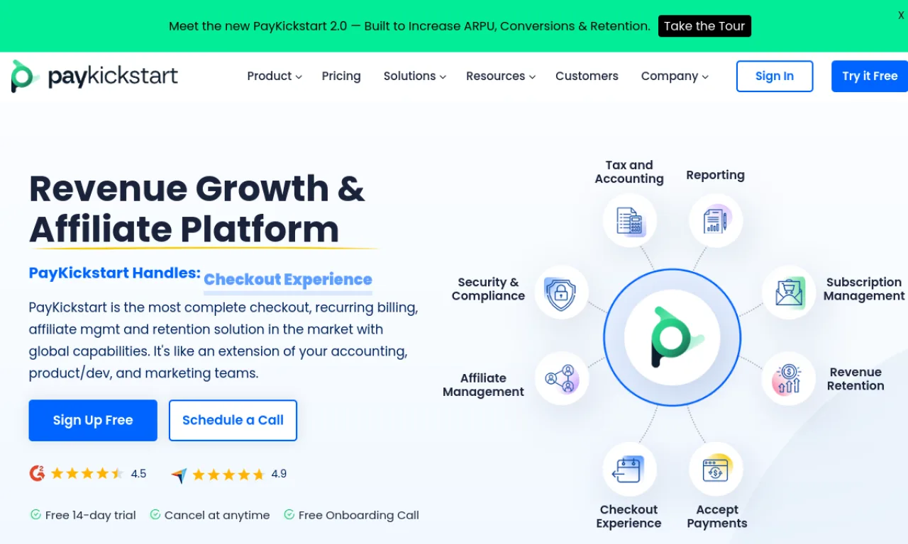 Screenshot of Paypipe / Paykickstart website