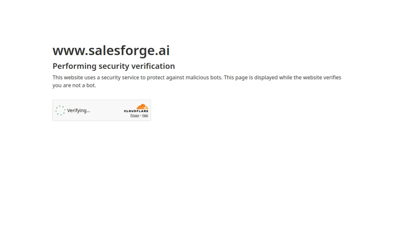 Screenshot of Salesforge Infraforge website