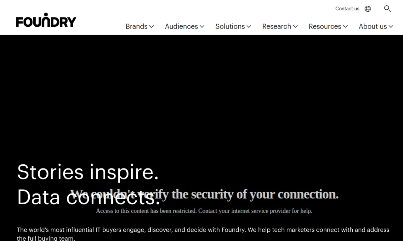 Screenshot of Triblio (IDG/Foundry) website