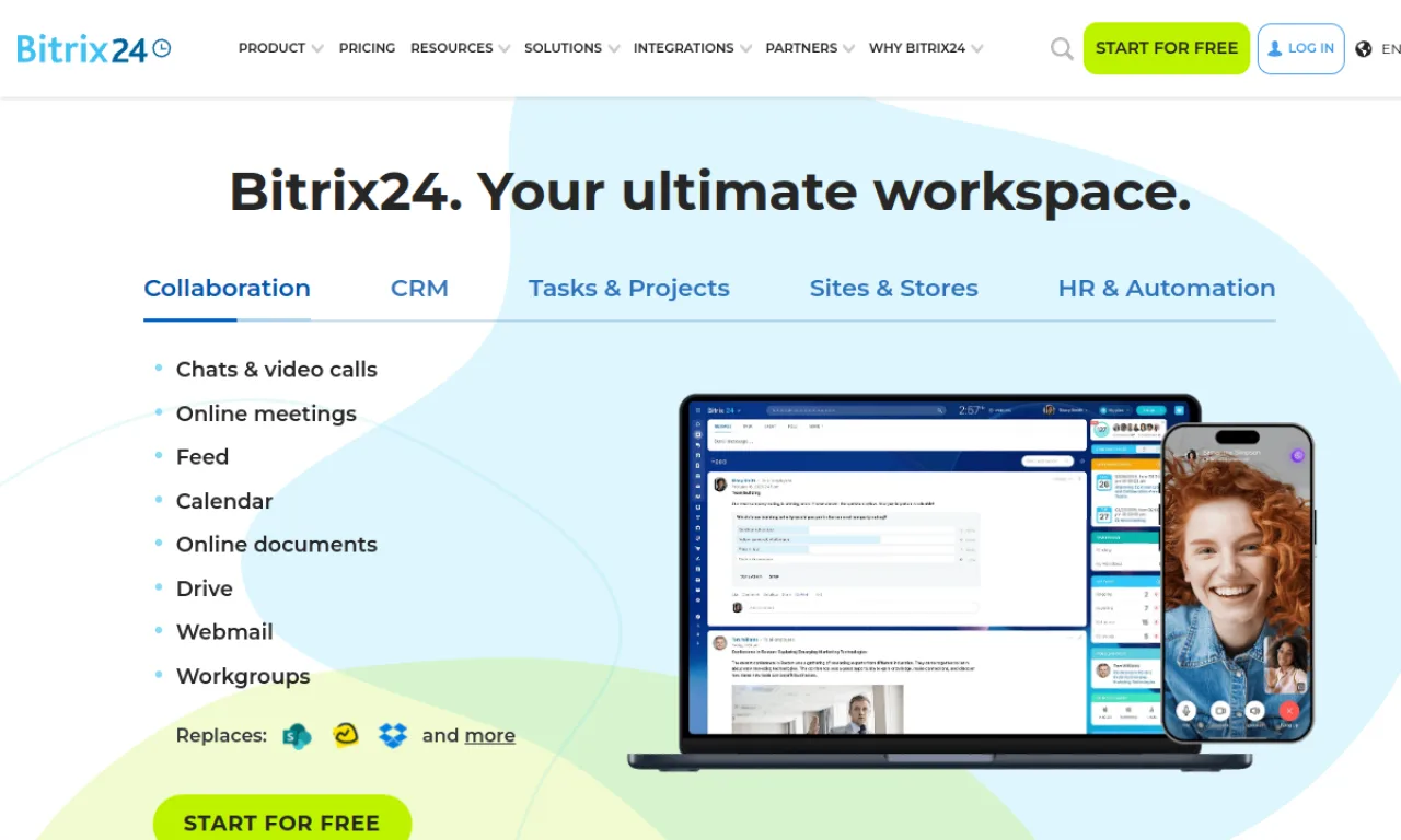 Screenshot of Bitrix24 website