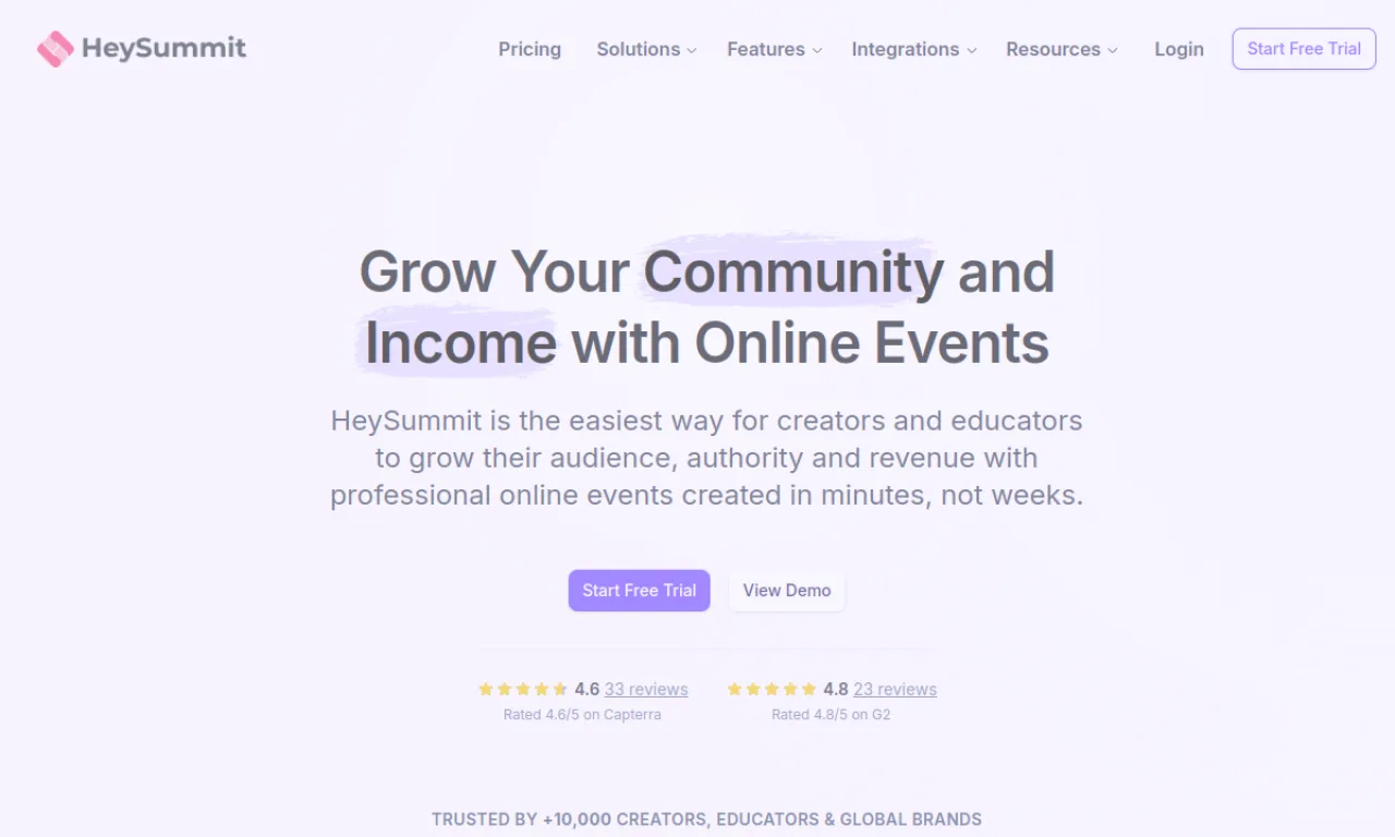 Screenshot of Hyte / Hey Summit website