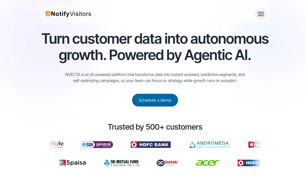 Screenshot of NotifyVisitors website