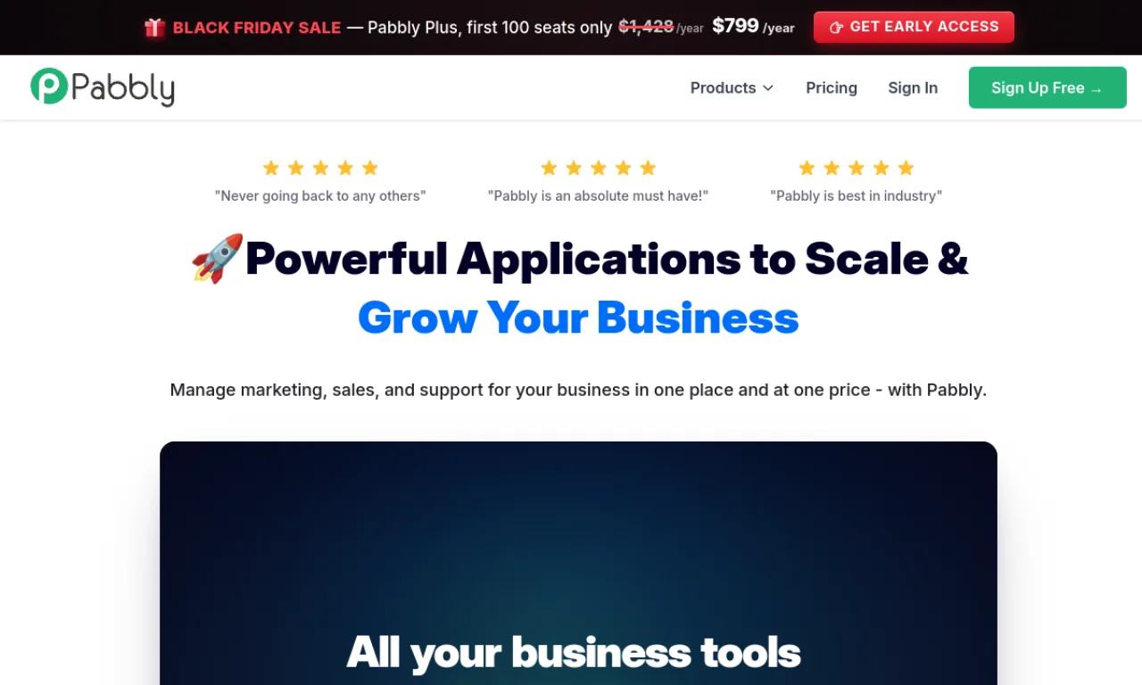 Screenshot of Pabbly Connect website